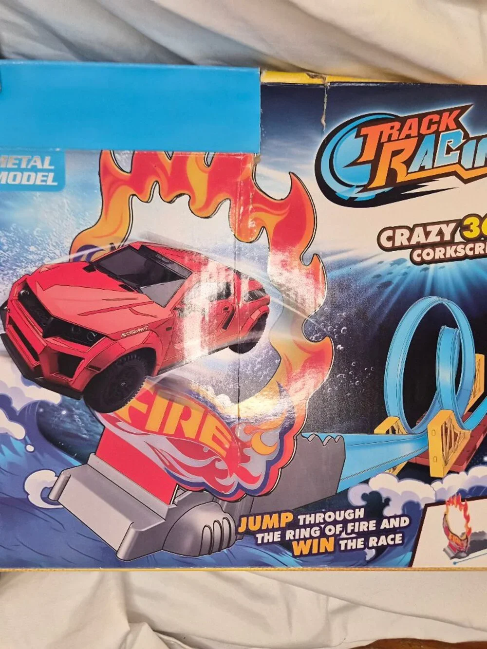 Track Racing 16PCS 360 Corkscrew Loop Toy Car Set Box Damaged